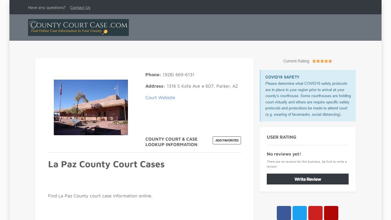 La Paz County | County Court Case Search & Lookup | CountyCourtCase.com